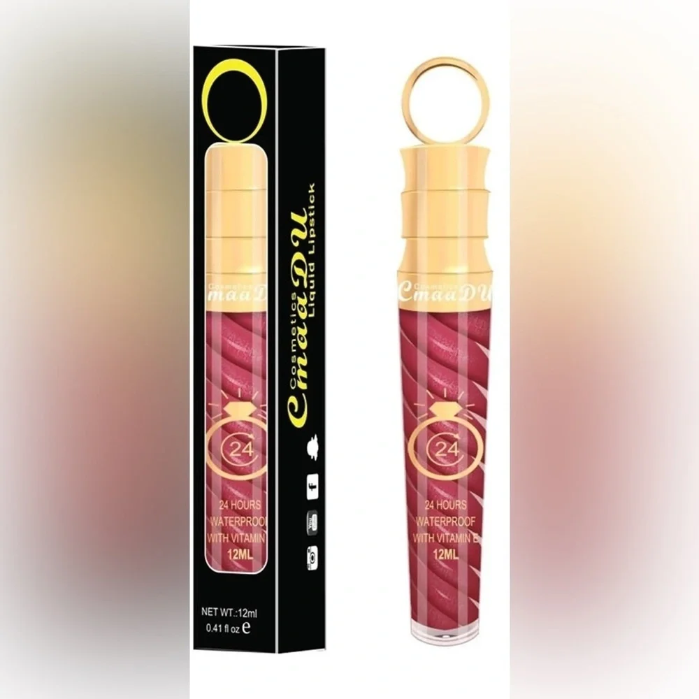 CmaaDu (12) Plum Pink Liquid Matte Lipstick. 24 Hour Lips.  #11 - Picture 2 of 3